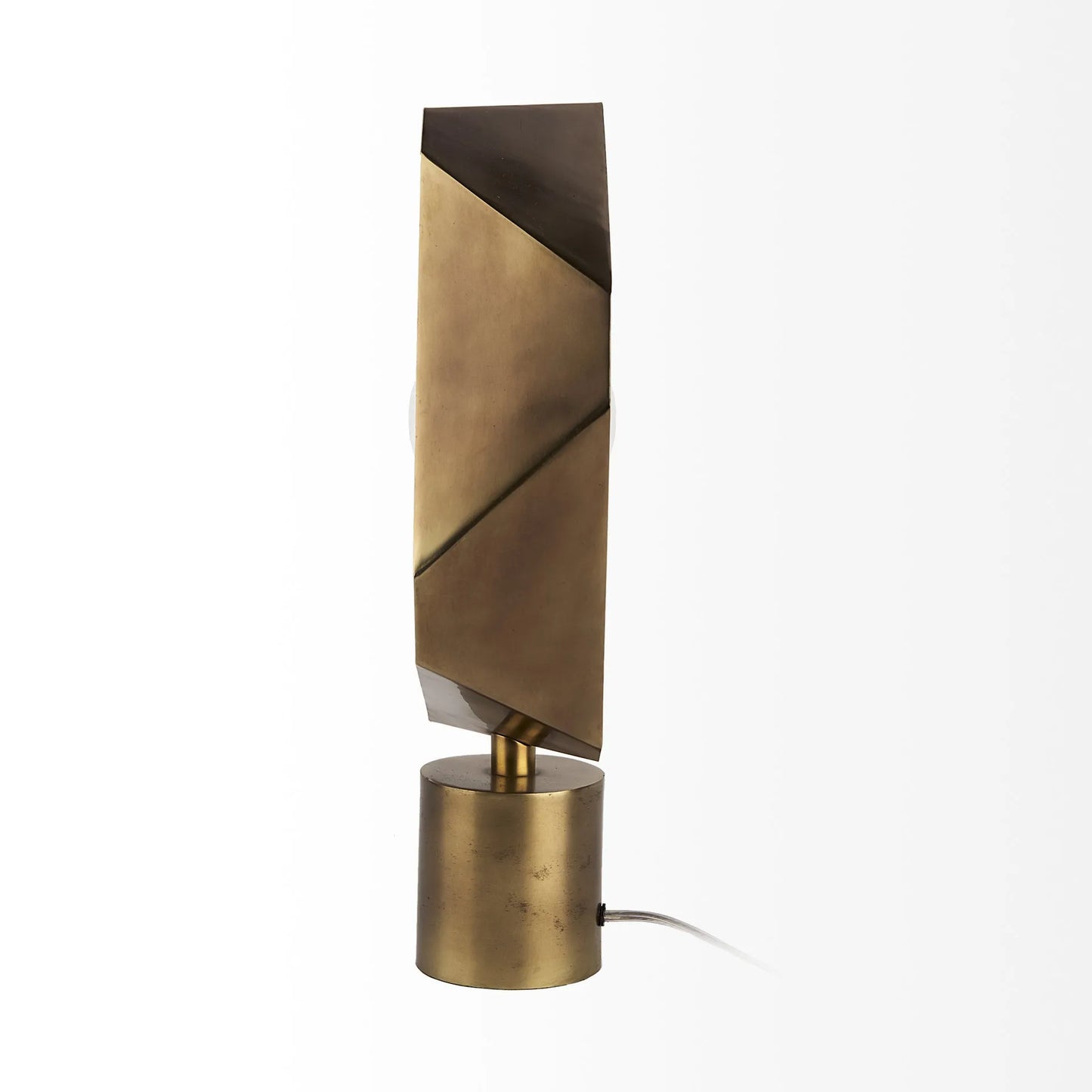 HMS Golden Geometric Halo LED Desk Lamp 3-Color Touch Dimming Table Light for Bedrooms Battery Powered Reading Lighting