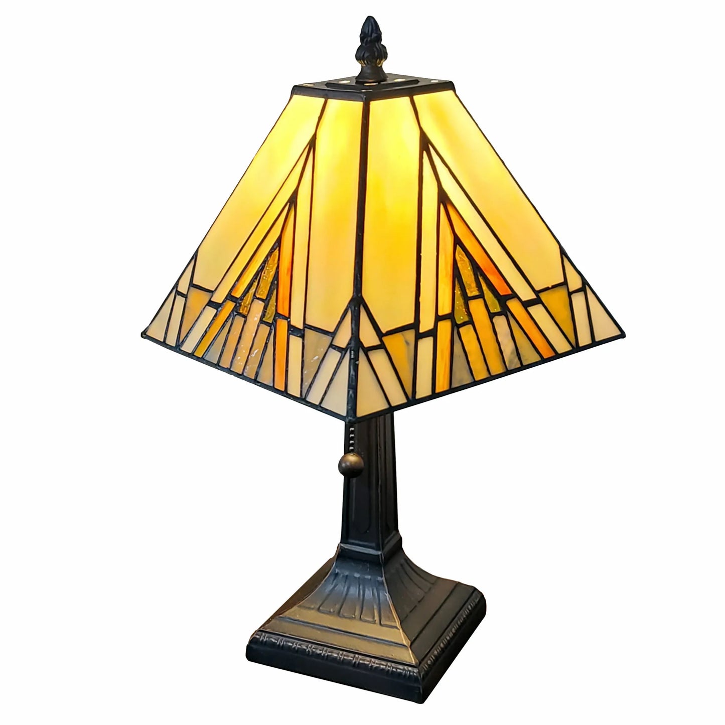 HMS 15\" Modern LED Desk Lamp Dark Brown Metal Candlestick Table Lamp Beige Shade Battery Powered for Office Reading Lighting
