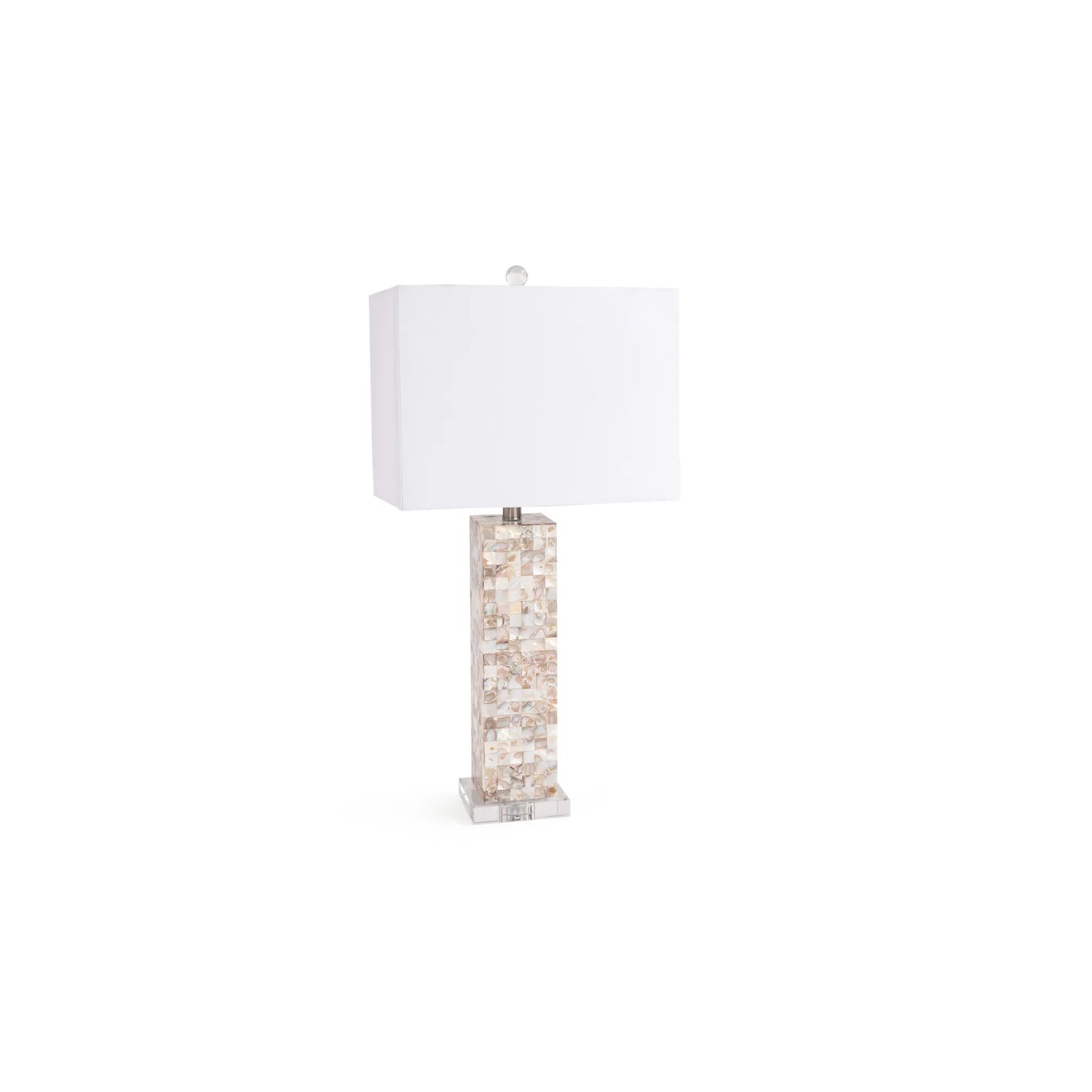 Set of Two 28\" Beige Mother of Pearl Table Lamps with White Shade HMS Lighting