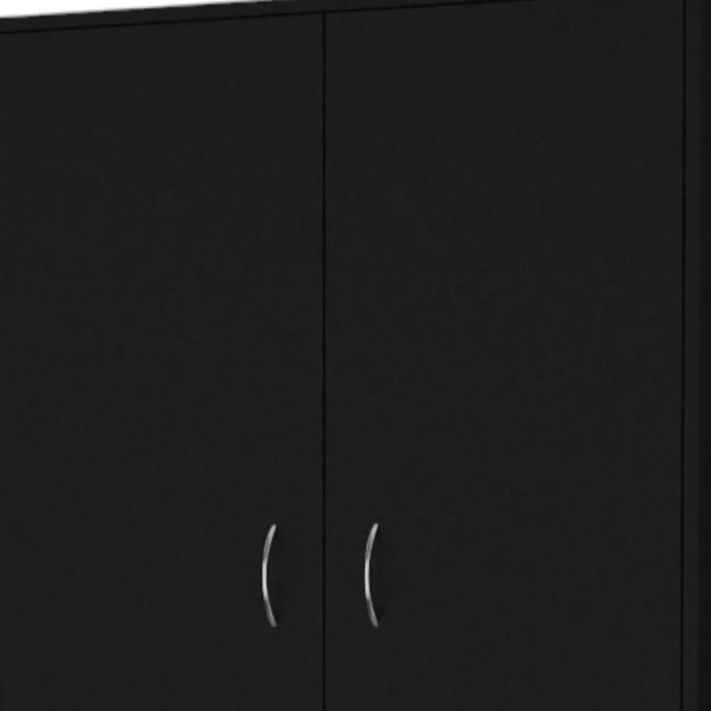 HMS 71 Black Two-Door Three-Drawer Combo Dresser Metal Chest of Drawers for Bedroom or Living Room Home Furniture