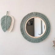 Nordic Hand-Woven Decorative Hanging Mirror