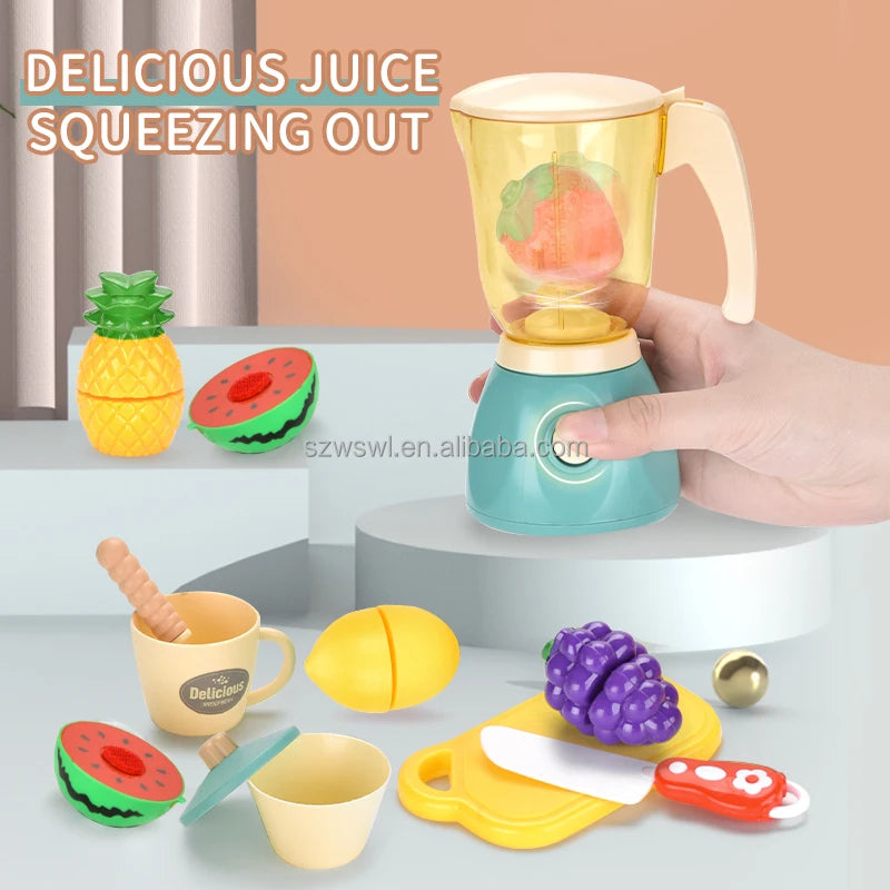 Juice Blender - Pretend Play Kitchen Utensil Set, Fruit Cutting, Kids Kitchen Accessories