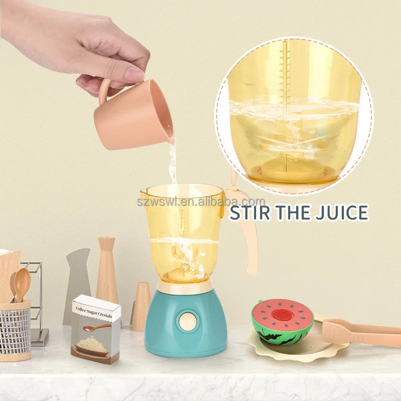 Juice Blender - Pretend Play Kitchen Utensil Set, Fruit Cutting, Kids Kitchen Accessories