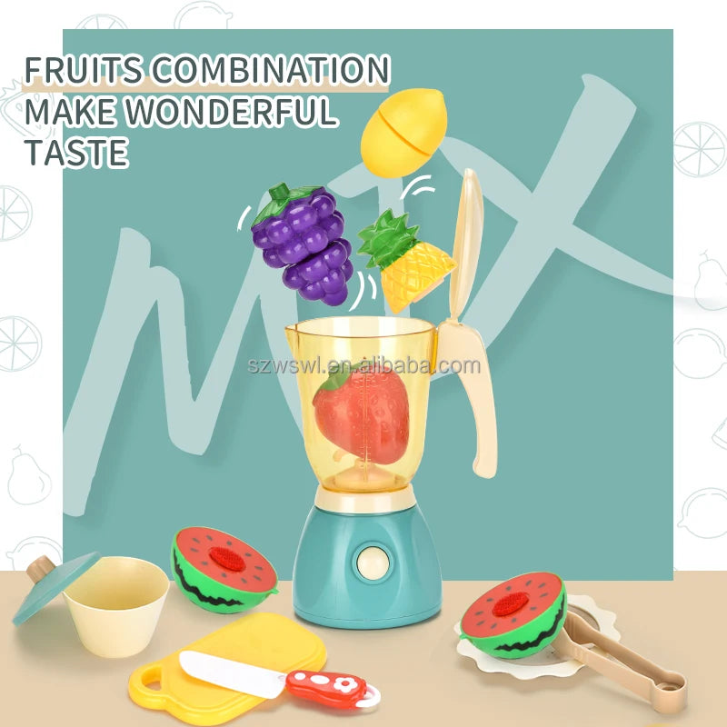 Juice Blender - Pretend Play Kitchen Utensil Set, Fruit Cutting, Kids Kitchen Accessories