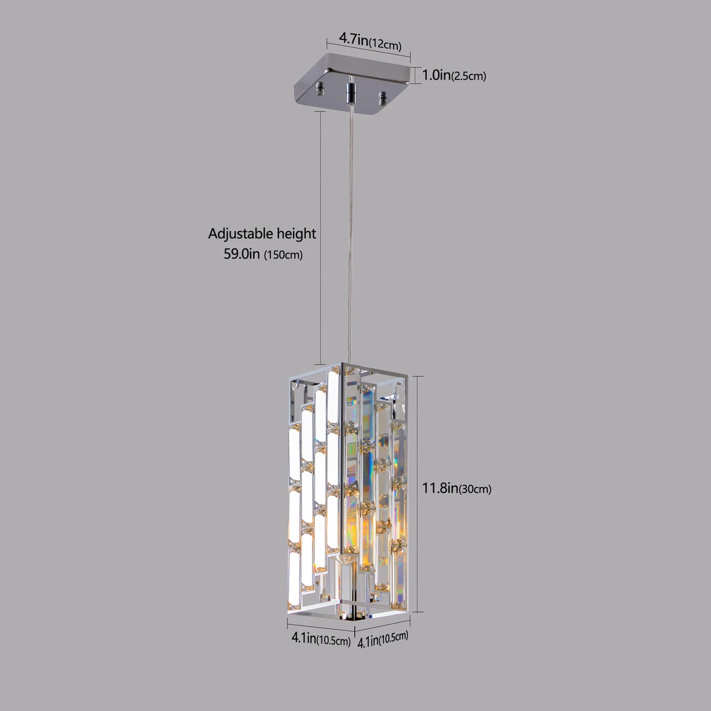 Chrome Pendant Lighting Modern Pendant Light Mini Crystal Chandeliers Adjustable Pendant Light Fixture for Kitchen Island 3 Pack