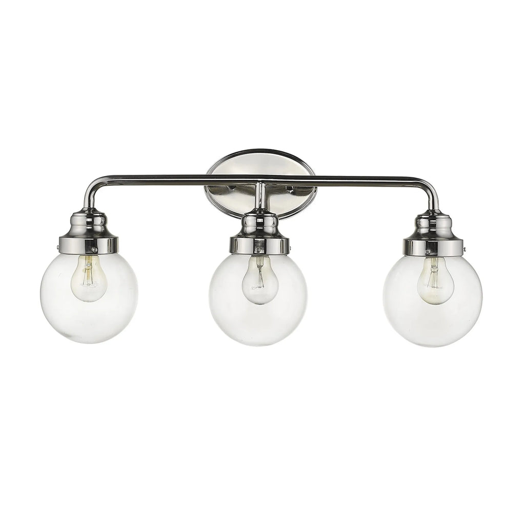 HMS Portsmith 3-Light Polished Nickel Bathroom Vanity Lighting