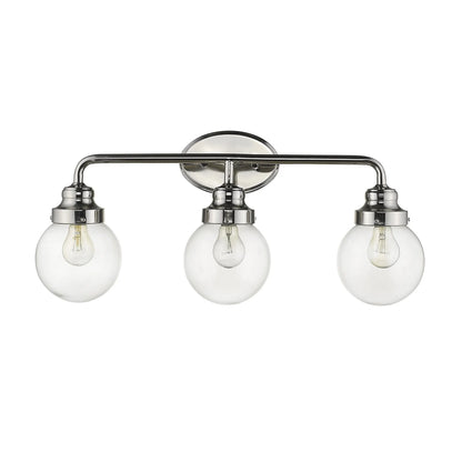 HMS Portsmith 3-Light Polished Nickel Bathroom Vanity Lighting