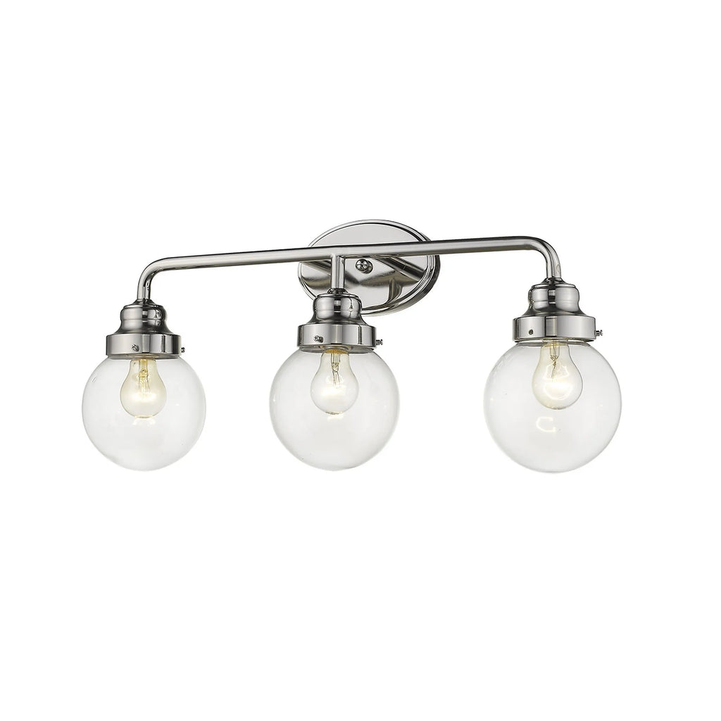 HMS Portsmith 3-Light Polished Nickel Bathroom Vanity Lighting