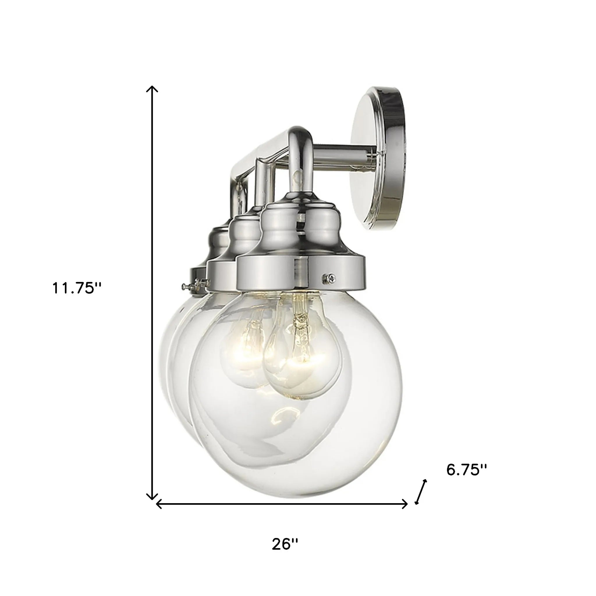 HMS Portsmith 3-Light Polished Nickel Bathroom Vanity Lighting