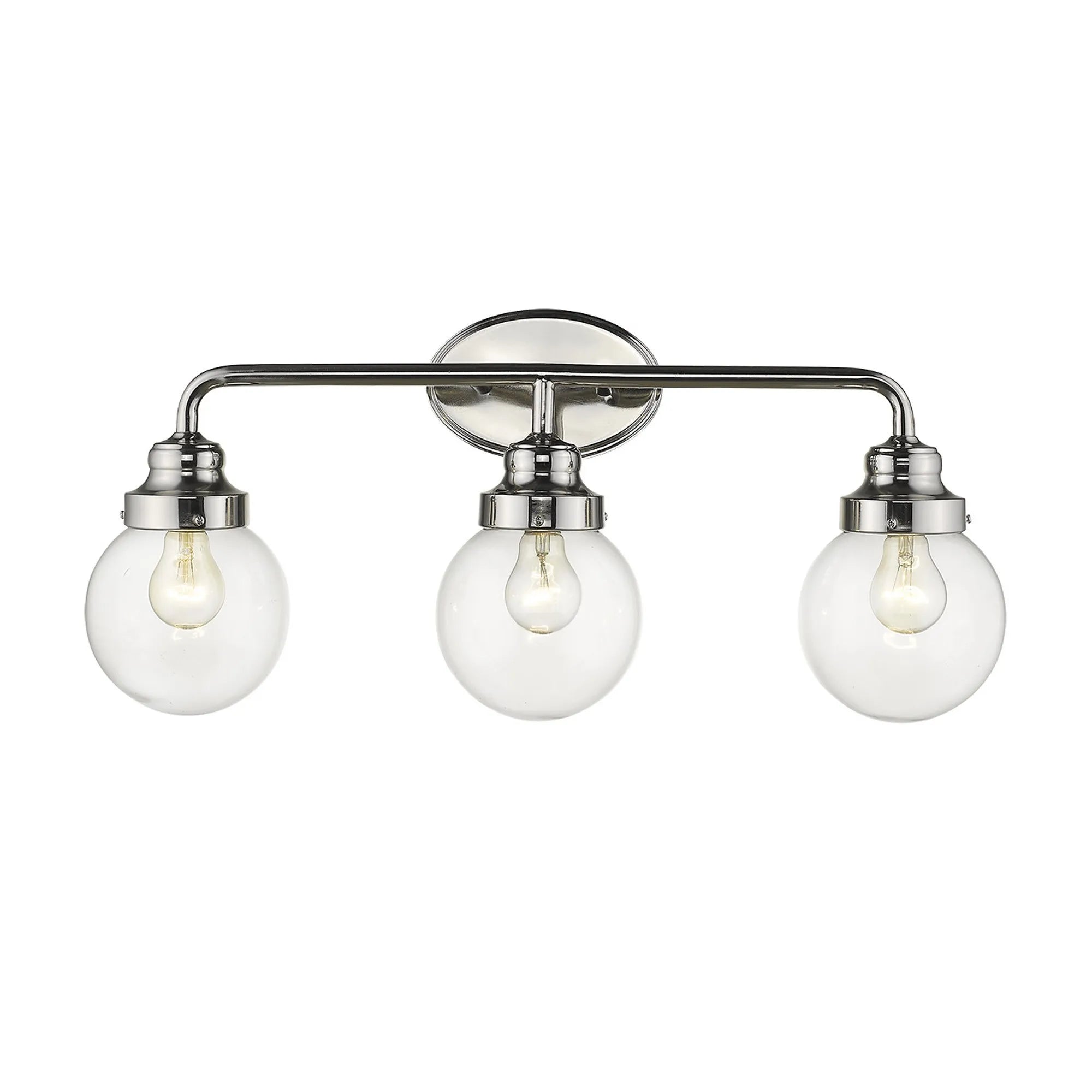 HMS Portsmith 3-Light Polished Nickel Bathroom Vanity Lighting