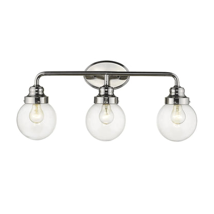 HMS Portsmith 3-Light Polished Nickel Bathroom Vanity Lighting