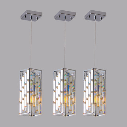 Chrome Pendant Lighting Modern Pendant Light Mini Crystal Chandeliers Adjustable Pendant Light Fixture for Kitchen Island 3 Pack