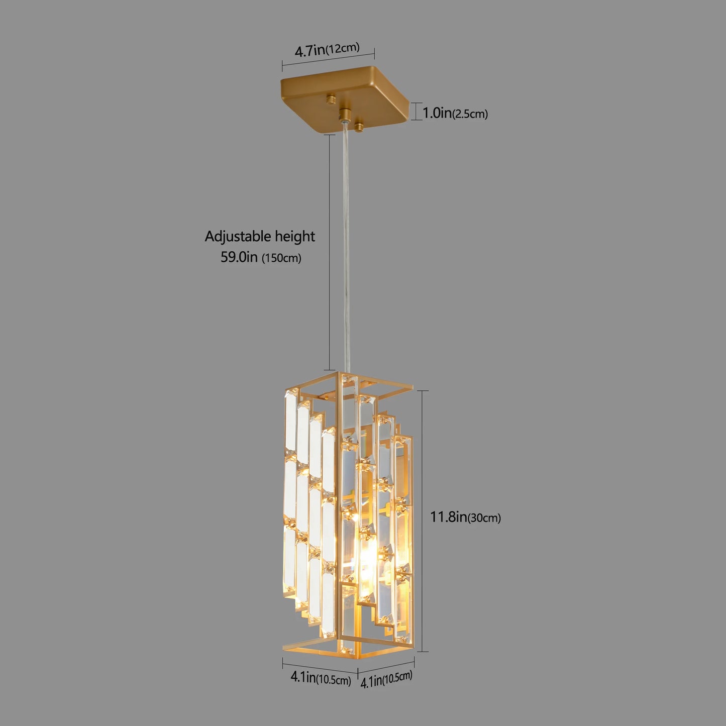 Golden Pendant Lighting Modern Pendant Light Mini Crystal Chandeliers Adjustable Pendant Light Fixture for Kitchen Island 3 Pack