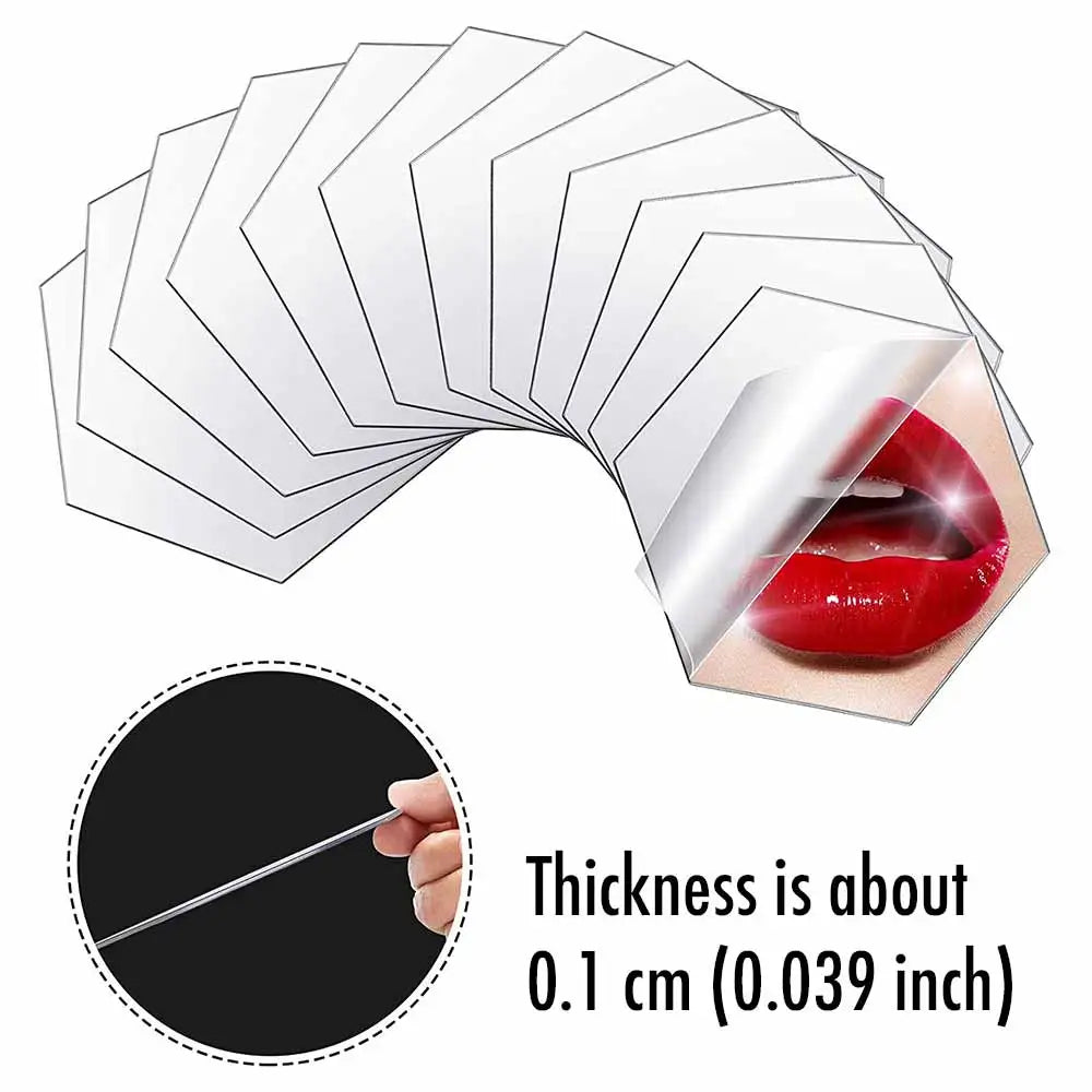 MCDFL Large Hexagonal Mirror Stickers for Bedroom Big Acrylic Wall Mirrors Model Decorative Self-Adhesive Bathroom Soft 3d Tiles