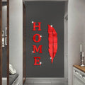 3D Home English Letter Feather Mirror Paste Decoration Room Porch Living Room Background Wall  Mirrors Modern Home Decoration