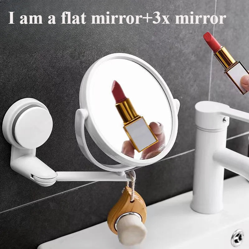 HD Magnified Makeup Shaving Vanity Mirror Bathroom Wall Mounted 360 Degree Rotating Mirror  Mirror Wall  Mirrors