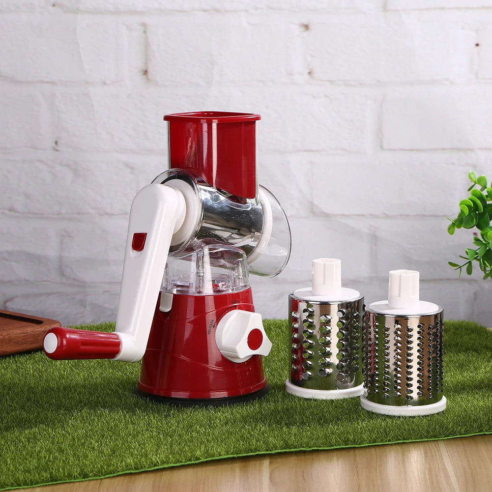 Kitchen Accessories Drum Vegetable Chopper Hand-operated Potato Slice Chopper Pressed Vegetable Grinder Peeled Garlic Chopper