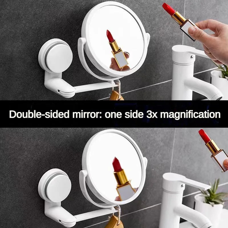 HD Magnified Makeup Shaving Vanity Mirror Bathroom Wall Mounted 360 Degree Rotating Mirror  Mirror Wall  Mirrors