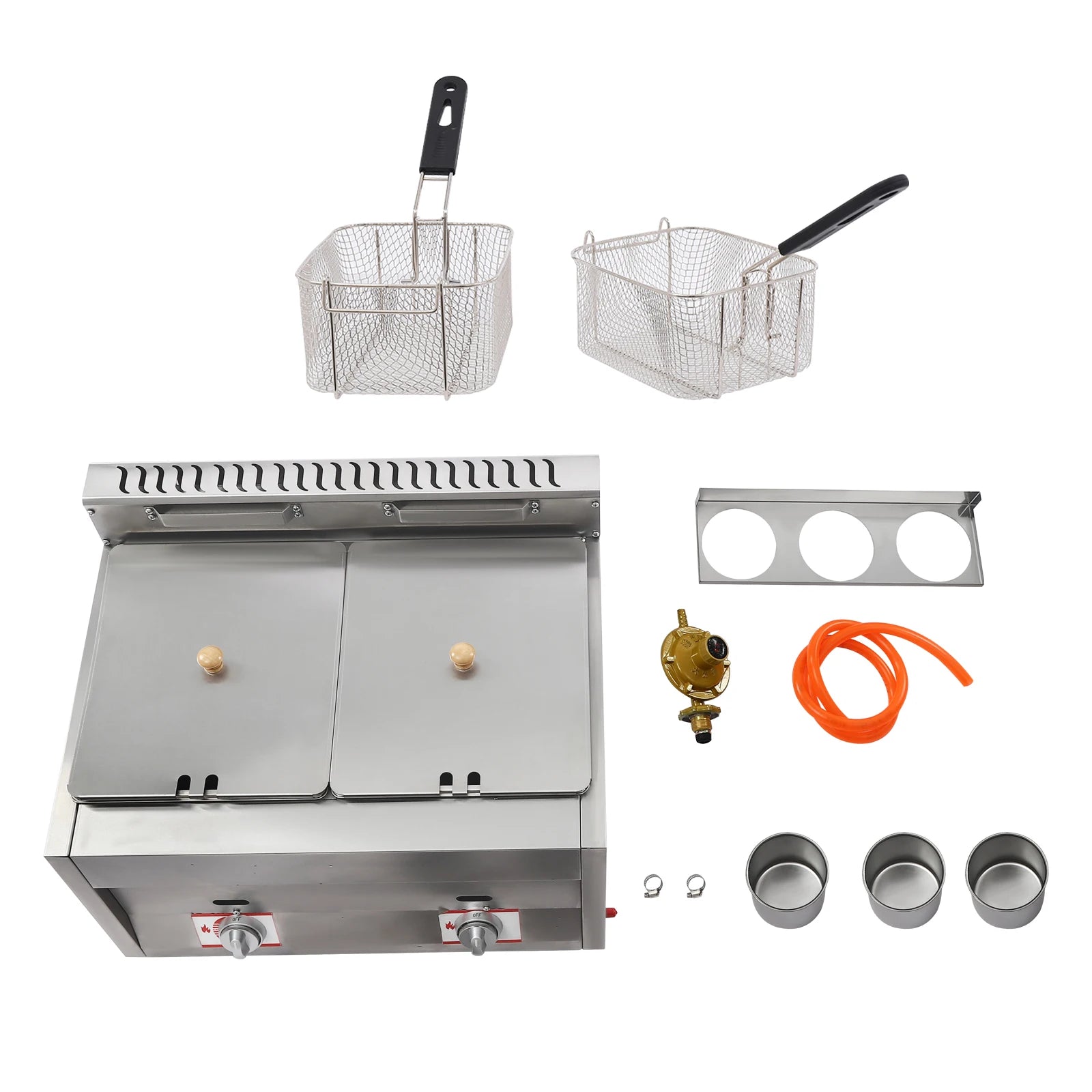 kitchen accessories-Commercial Deep Fryer: Quick Heat-Up, Dual Tank Large Capacity, Efficient and High-Quality Cooking