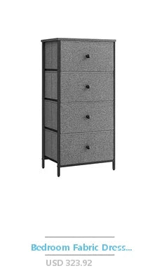 8-Drawer Fabric Dresser Steel Frame Wooden Top Large Capacity Storage Tower Unit Organizer Living Room Non-Woven Sturdy Frame &