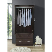 Chocolate Cabinet/ Closet 2 Door Wood Wardrobe Bedroom Closet With Clothing Rod Inside Cabinet Wardrobes Home Furniture Cabinets