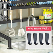 1/2 Tier Kitchen Storage Shelf Above The Sink Dish Storage Rack Set Seasoning Tableware Draining Kitchenware Organizer