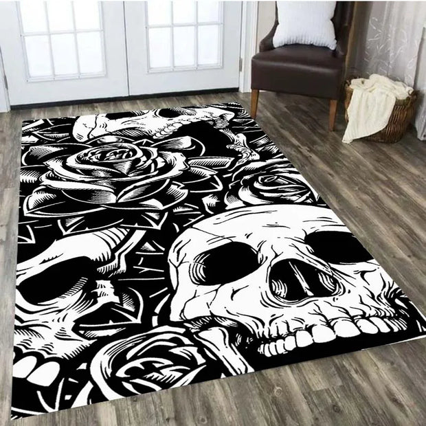 LOUSIDREAM Skull Horror Series Carpet Living Room Home Decor Sofa Table Rug Anti Slip Chair Cushion Lounge Mat