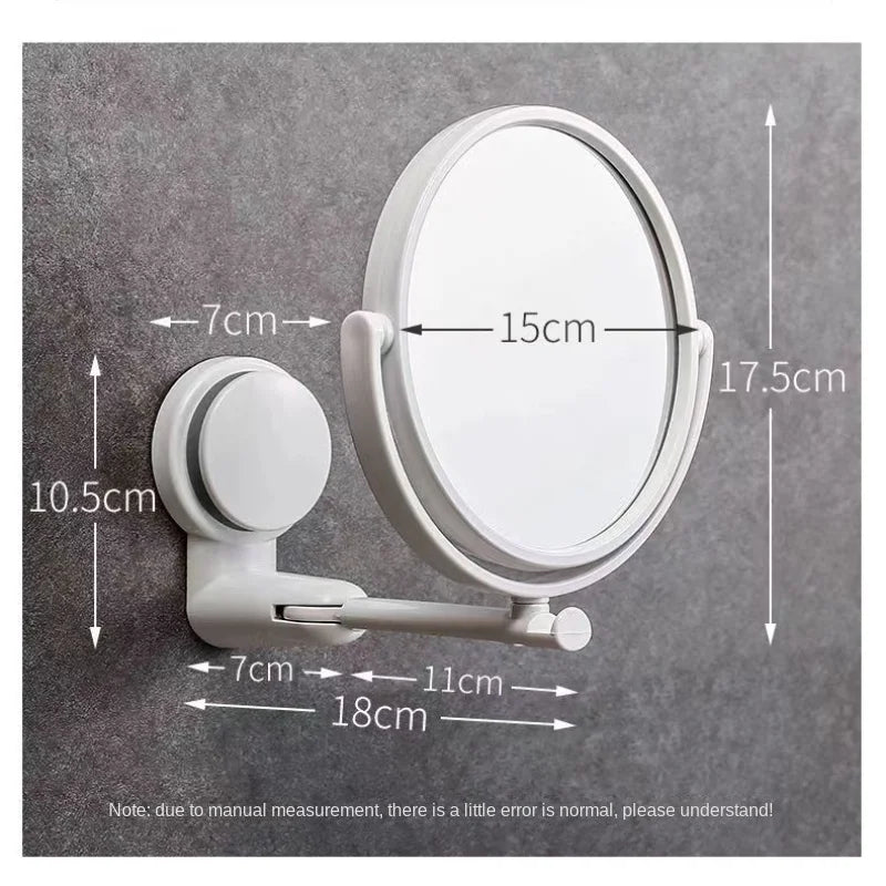 HD Magnified Makeup Shaving Vanity Mirror Bathroom Wall Mounted 360 Degree Rotating Mirror  Mirror Wall  Mirrors