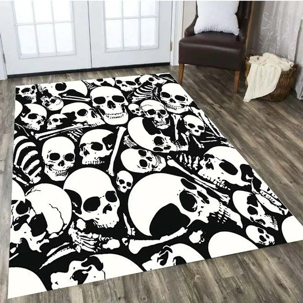 LOUSIDREAM Skull Horror Series Carpet Living Room Home Decor Sofa Table Rug Anti Slip Chair Cushion Lounge Mat