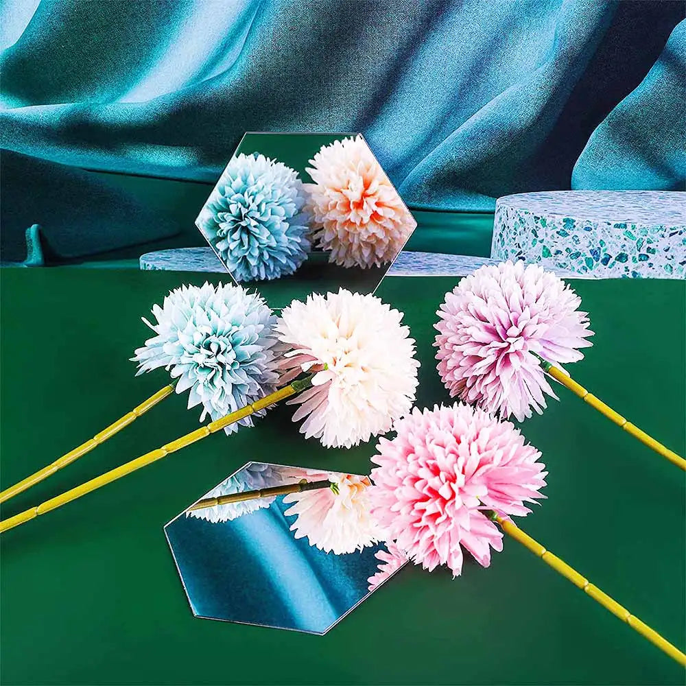 MCDFL Large Hexagonal Mirror Stickers for Bedroom Big Acrylic Wall Mirrors Model Decorative Self-Adhesive Bathroom Soft 3d Tiles