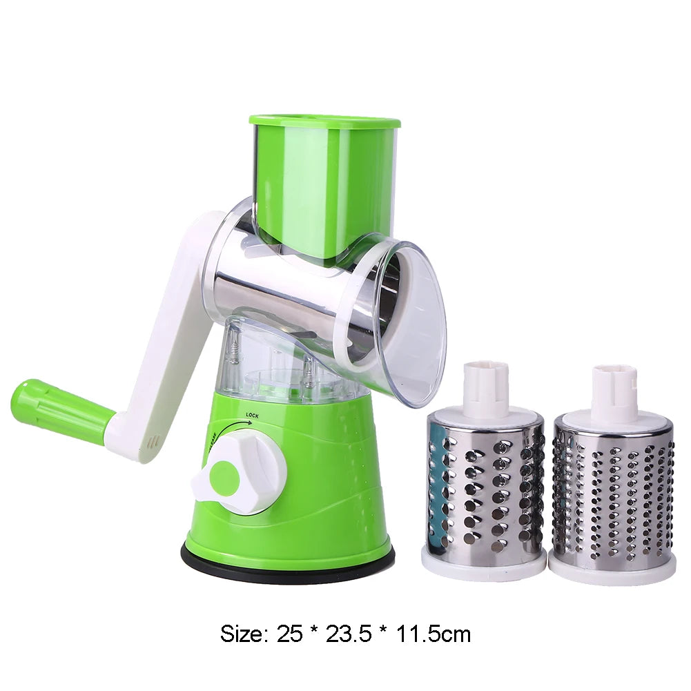 Kitchen Accessories Drum Vegetable Chopper Hand-operated Potato Slice Chopper Pressed Vegetable Grinder Peeled Garlic Chopper