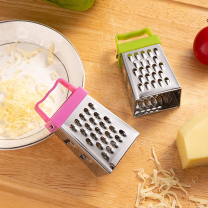 Stainless Steel Four-Sided Grater Non-slip Handle Mini Cheese Grater Multifunctional Garlic Crusher Peelers Kitchen Accessories