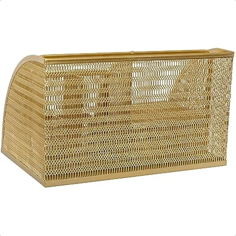 Ryder Gold Mesh Metal Small Desktop Organizer for Office Accessories Notebooks Pen Holder and Drawer