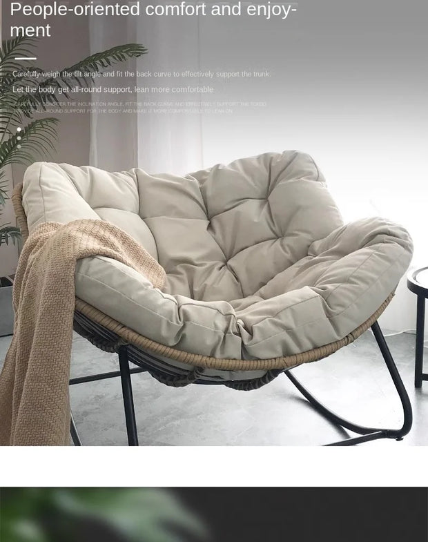 X&D Human Bird Nest Rattan Weaving Rocking Chair Leisure Sofa Home Balcony Single Lazy Sofa Rocking Chair Rattan Chair Can Sleep