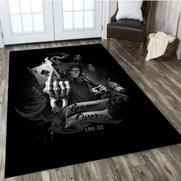 LOUSIDREAM Skull Horror Series Carpet Living Room Home Decor Sofa Table Rug Anti Slip Chair Cushion Lounge Mat