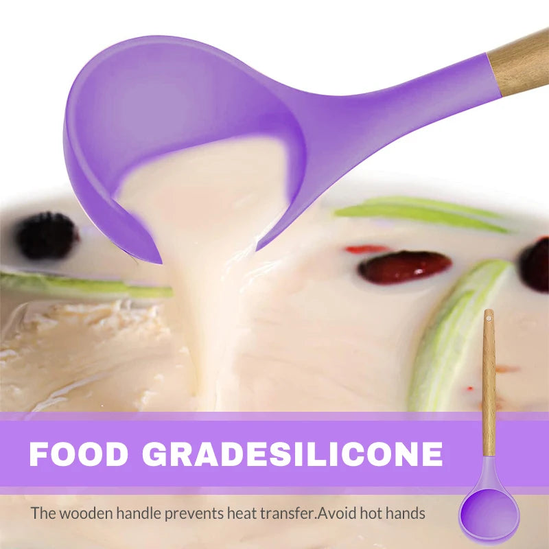 12pcs Silicone Kitchenware Cooking Utensils Set Non Stick Cookware Spatula Shovel Egg Beaters Baking Set with Storage Bucket