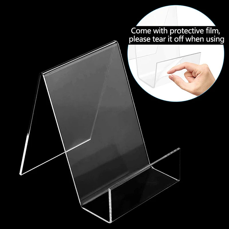 Transparent Acrylic Bookshelf Stand Book Display Stand Album Notebook Stand Desk Storage Rack Office Accessories