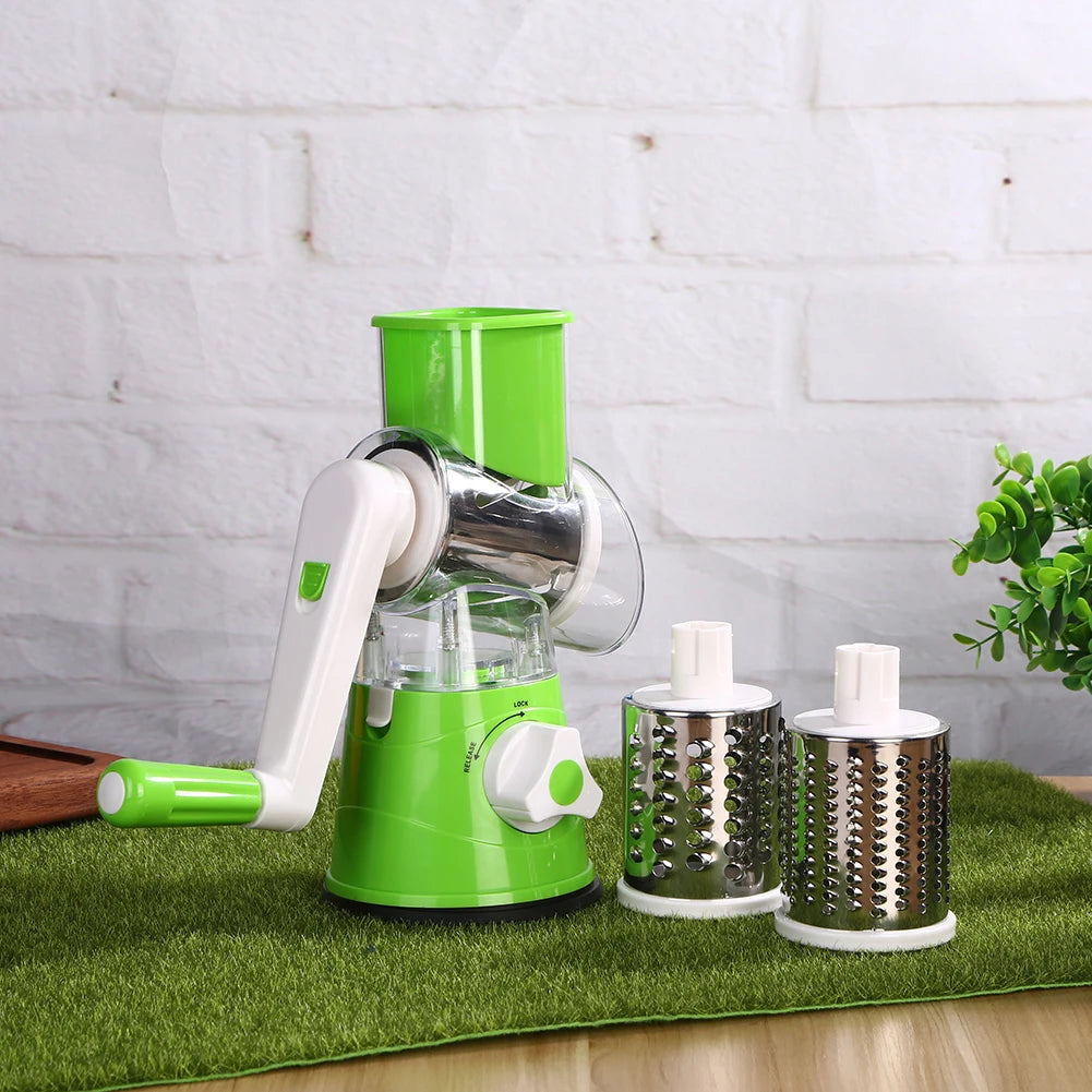 Kitchen Accessories Drum Vegetable Chopper Hand-operated Potato Slice Chopper Pressed Vegetable Grinder Peeled Garlic Chopper