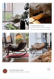 X&D Human Bird Nest Rattan Weaving Rocking Chair Leisure Sofa Home Balcony Single Lazy Sofa Rocking Chair Rattan Chair Can Sleep