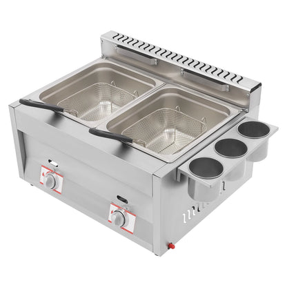 kitchen accessories-Commercial Deep Fryer: Quick Heat-Up, Dual Tank Large Capacity, Efficient and High-Quality Cooking