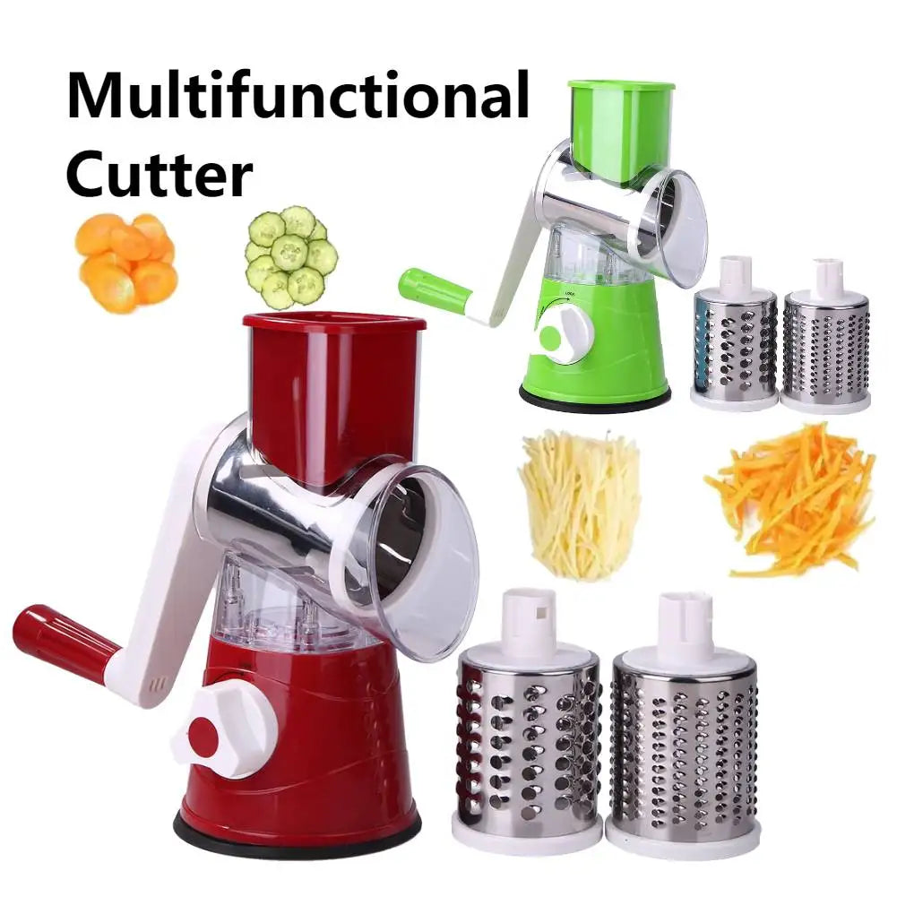 Kitchen Accessories Drum Vegetable Chopper Hand-operated Potato Slice Chopper Pressed Vegetable Grinder Peeled Garlic Chopper