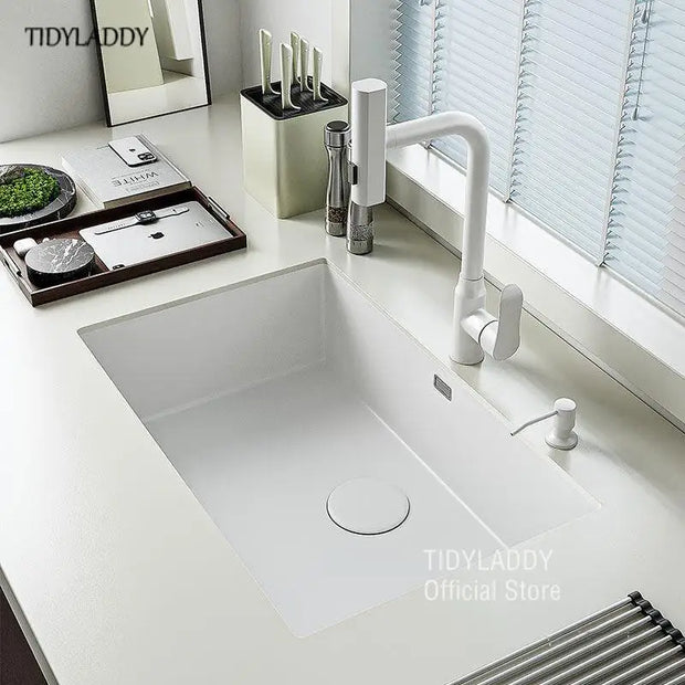 White Stainless Steel Waterfall Kitchen Sink Pull Out Waterfall Faucets Simple Style Kitchen Accessories Kitchenware