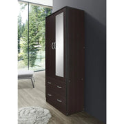 Chocolate Cabinet/ Closet 2 Door Wood Wardrobe Bedroom Closet With Clothing Rod Inside Cabinet Wardrobes Home Furniture Cabinets