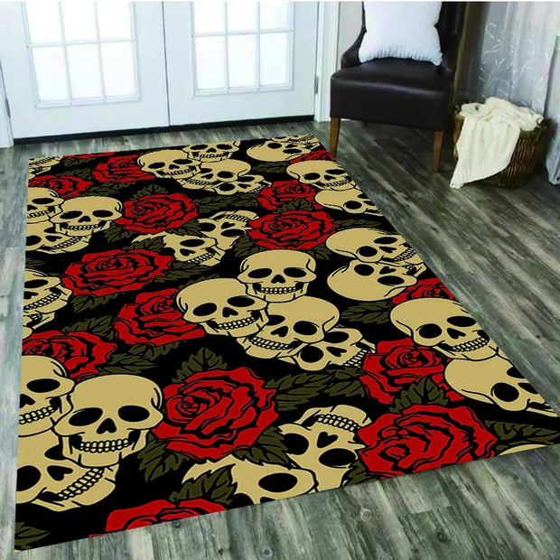 LOUSIDREAM Skull Horror Series Carpet Living Room Home Decor Sofa Table Rug Anti Slip Chair Cushion Lounge Mat