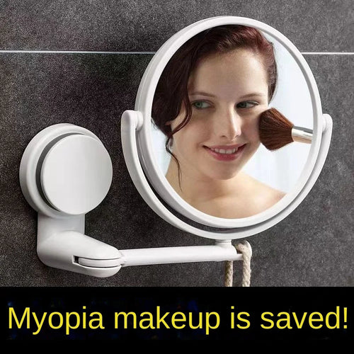 HD Magnified Makeup Shaving Vanity Mirror Bathroom Wall Mounted 360 Degree Rotating Mirror  Mirror Wall  Mirrors