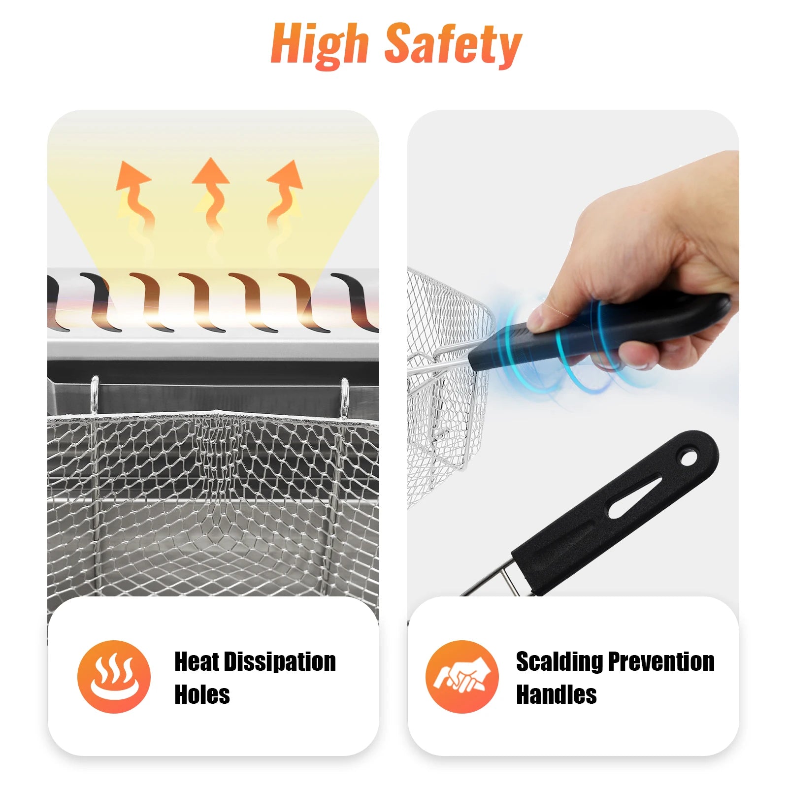 kitchen accessories-Commercial Deep Fryer: Quick Heat-Up, Dual Tank Large Capacity, Efficient and High-Quality Cooking