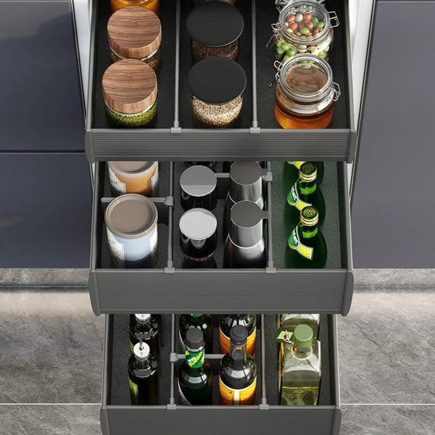 Factory Wholesale Metal Cabinet Drawer Basket Kitchen Organizer Rack Kitchenware Seasoning Bottle Pull Out Drawer Basket