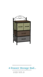 8-Drawer Fabric Dresser Steel Frame Wooden Top Large Capacity Storage Tower Unit Organizer Living Room Non-Woven Sturdy Frame &