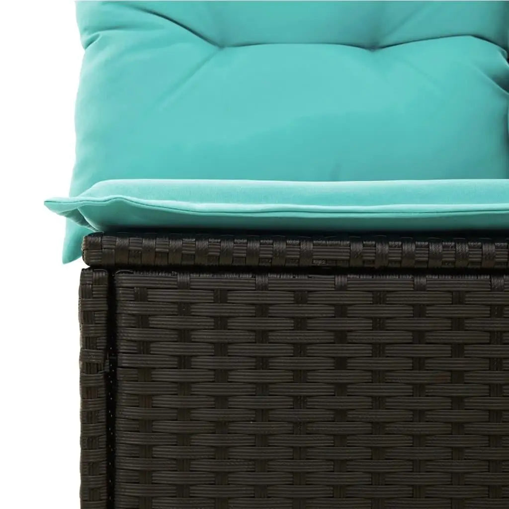 6 Piece Outdoor Patio Sofa Set with Cushions Black Rattan Furniture Stylish Garden Seating