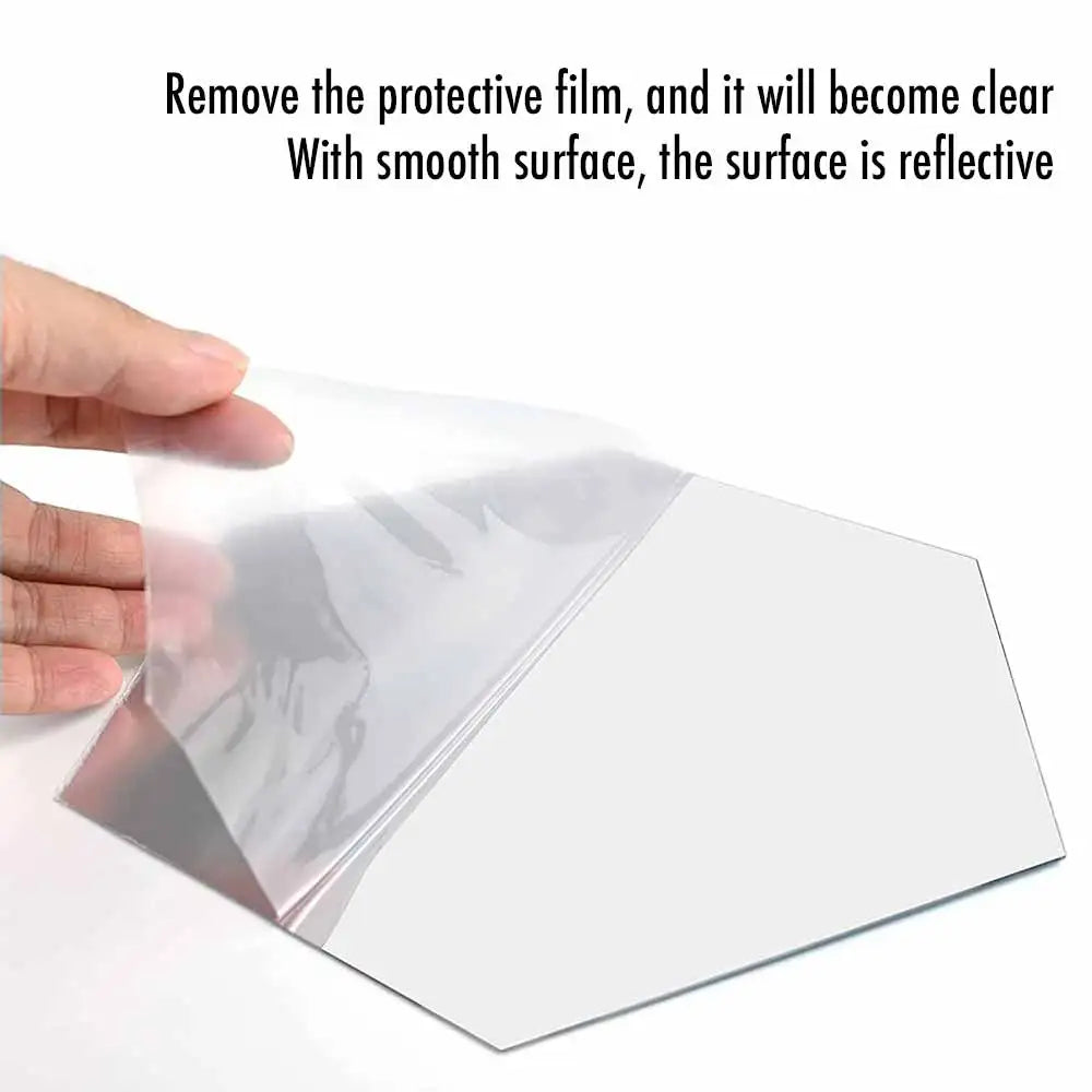 MCDFL Large Hexagonal Mirror Stickers for Bedroom Big Acrylic Wall Mirrors Model Decorative Self-Adhesive Bathroom Soft 3d Tiles